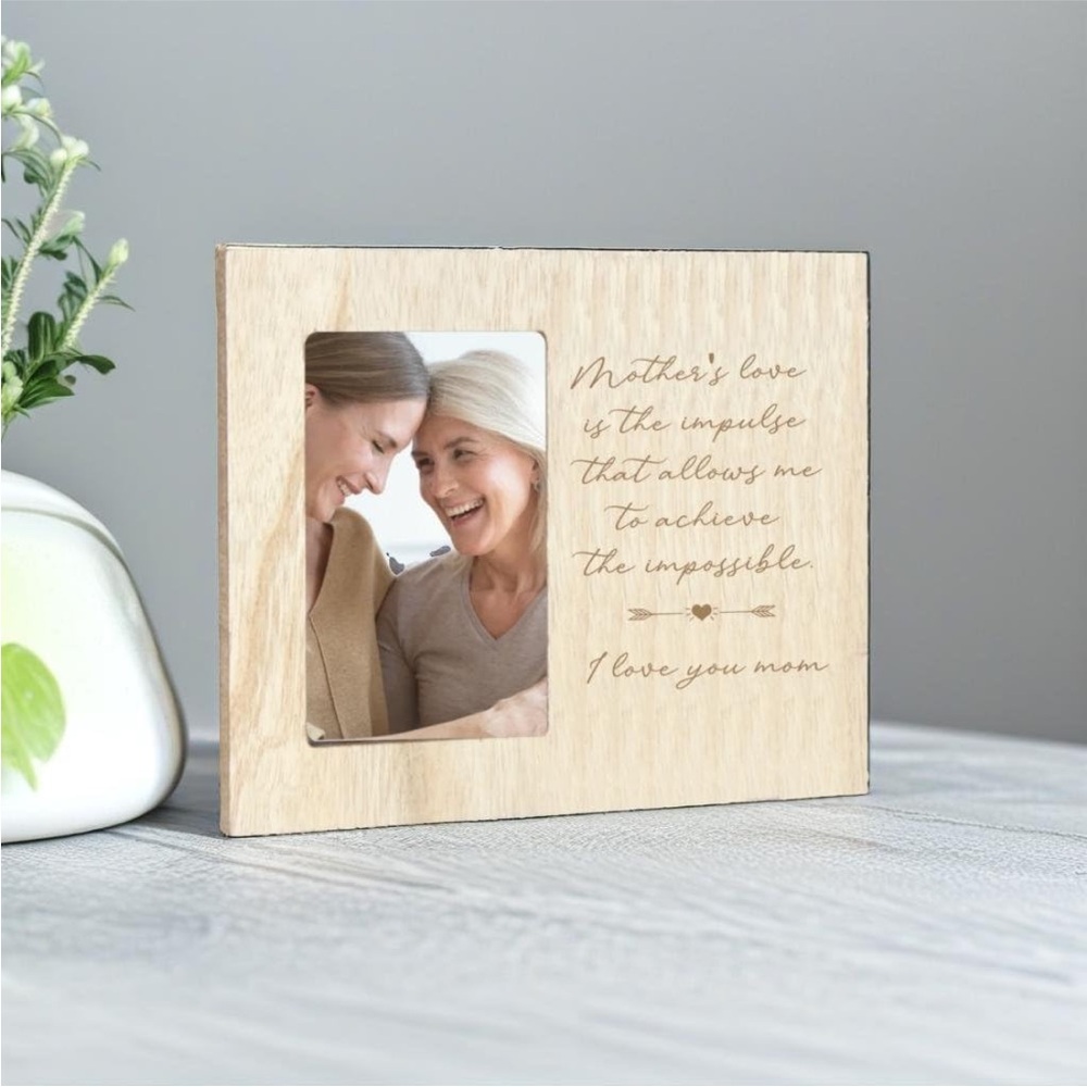 Wooden Rustic Vintage Photo Frame Personalized For Mom Gift For Moms - Picture 2 of 8